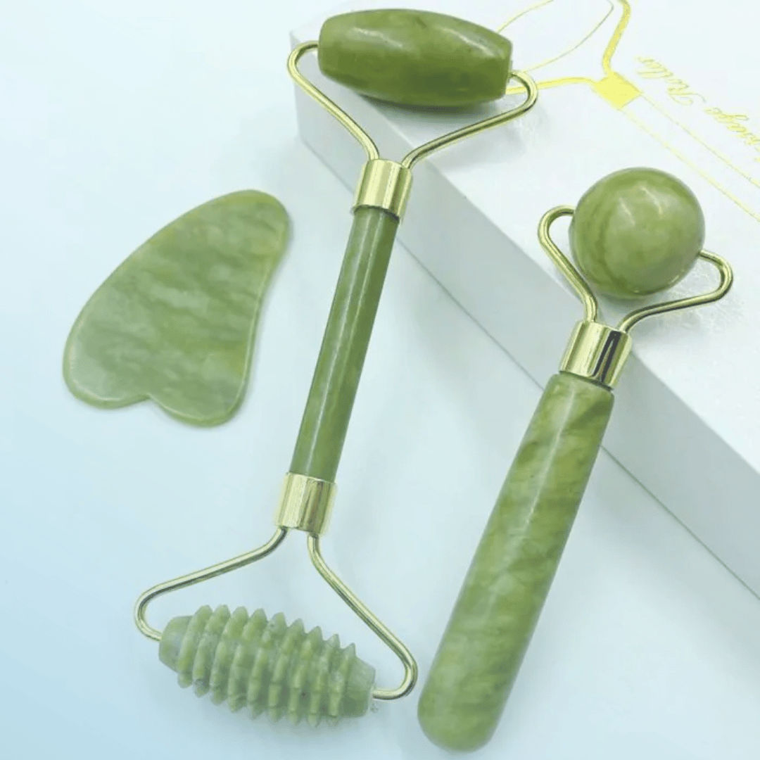Natural Jade Facial Roller, Double-Headed Massager